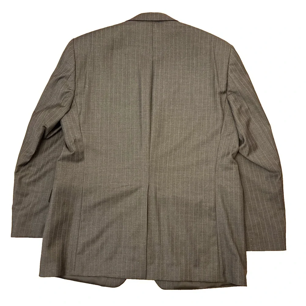 Ralph Lauren Mens Blazer Gray Pinstripe Wool 2 Button Suit Jacket Sport Coat 42R